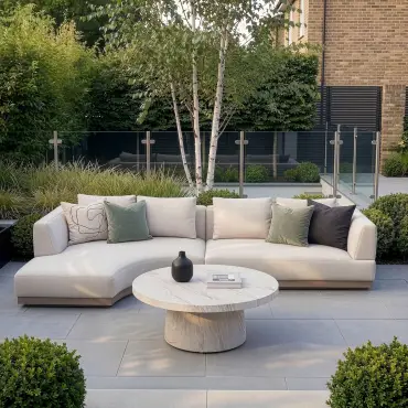 Fabric Lyon Left-Handed Small Corner Sofa Set with Round Table