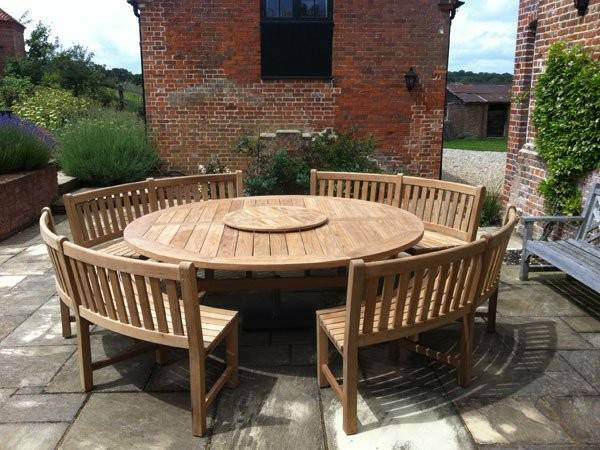 Chunky 2.1m Teak Table and Contour Benches | Certified