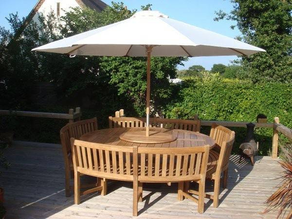 Chunky 2.1m Teak Table and Contour Benches | Certified