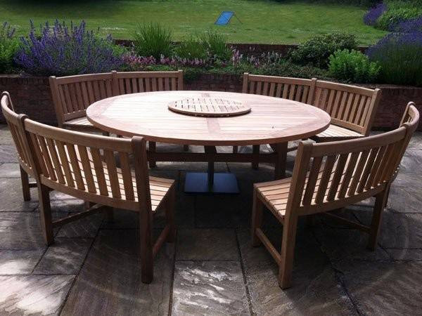 Chunky 2.1m Teak Table and Contour Benches | Certified