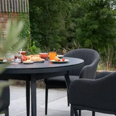 Duke 4 Seat Fabric Dining Set - Round Table