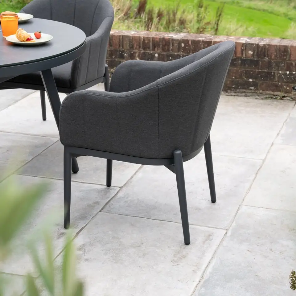 Duke 4 Seat Fabric Dining Set - Round Table