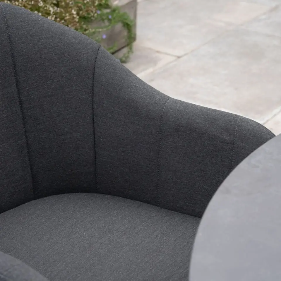 Duke 4 Seat Fabric Dining Set - Round Table