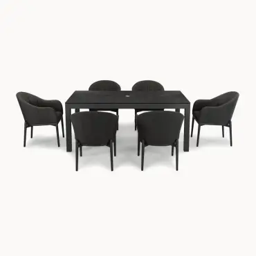 Duke 6 Seat Fabric Dining Set - Rectangular Table