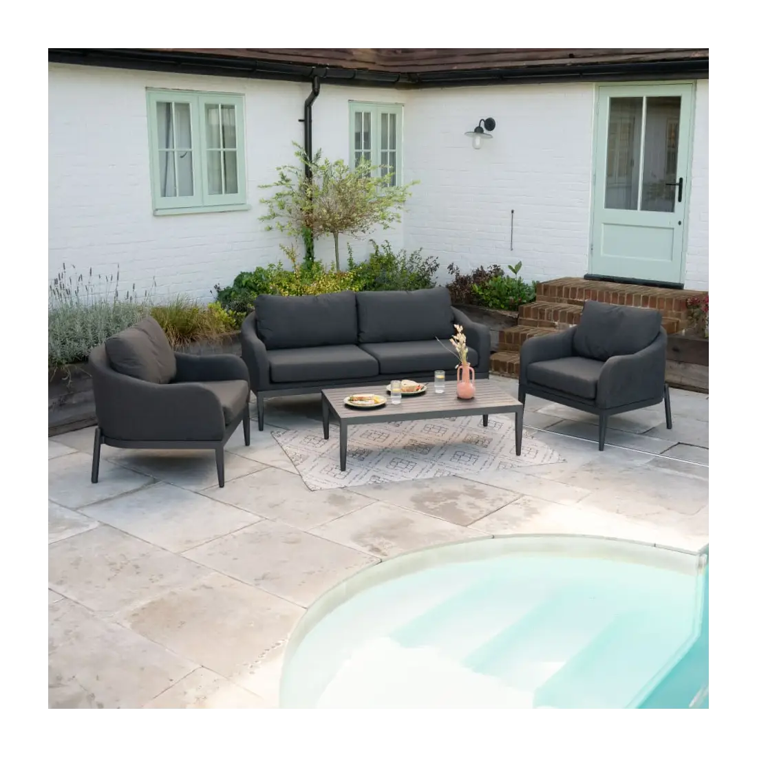 Duke Aluminium 2 Seater Sofa Lounging Set