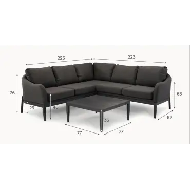 Duke All Weather Fabric Corner Sofa Lounging Set