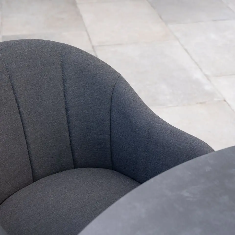 Duke 6 Seat Fabric Dining Set - Round Table