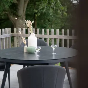 Duke 6 Seat Fabric Dining Set - Round Table