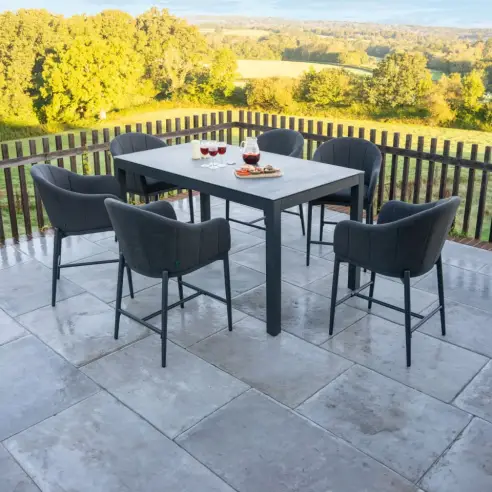Duke 6 Seat Fabric High Dining Set - Rectangular Table Duke 6 Seat Fabric High Dining Set - Rectangular Table