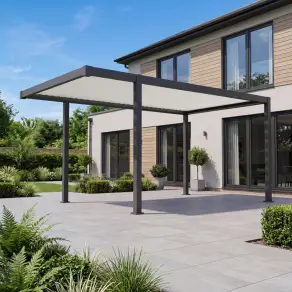 Umbra Aluminium Metal Fixed Roof Carport - 5m x 3m Free Standing with Awning