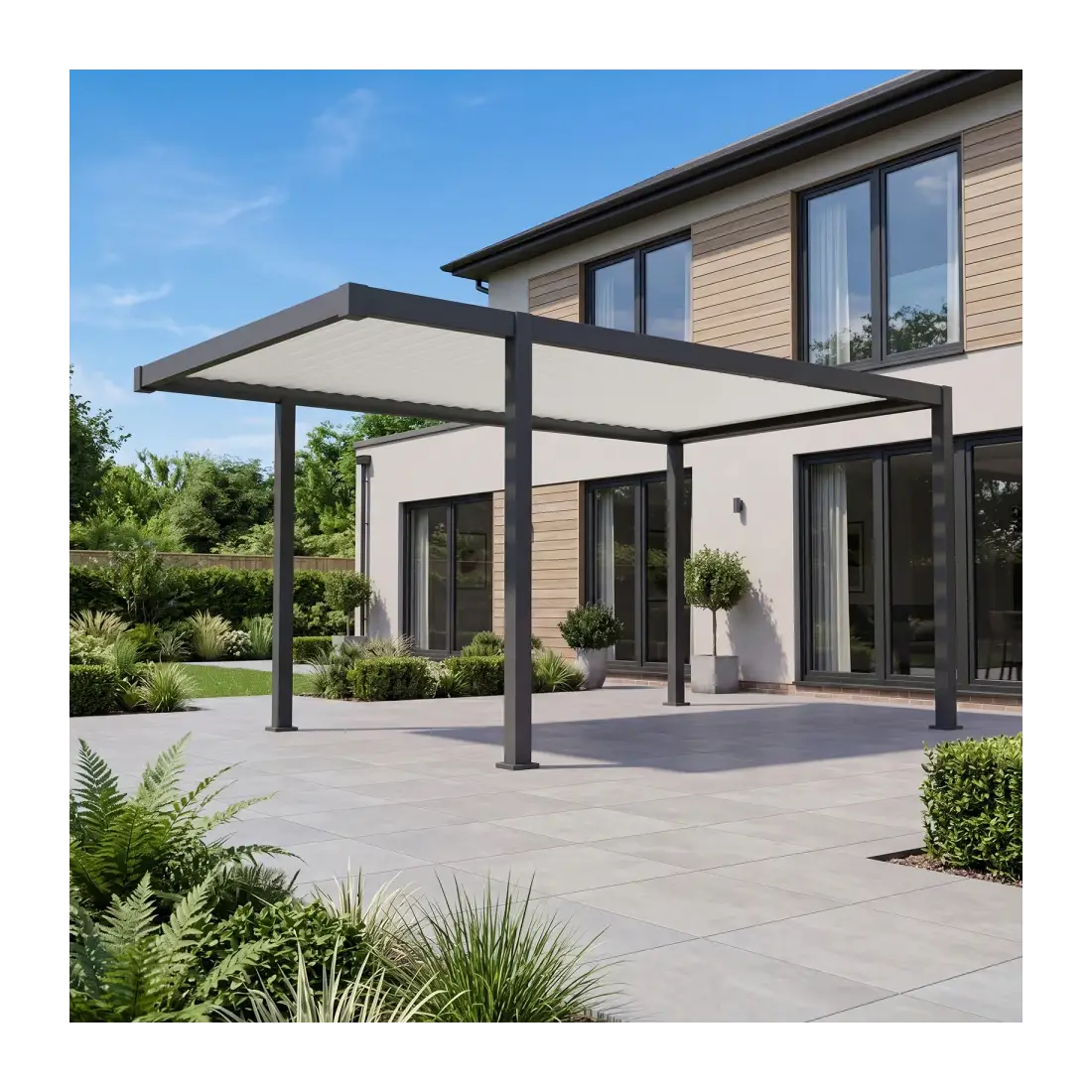 Umbra Aluminium Metal Fixed Roof Carport - 5m x 3m Free Standing with Awning Umbra Aluminium Metal Fixed Roof Carport - 5m x 3m Free Standing with Awning