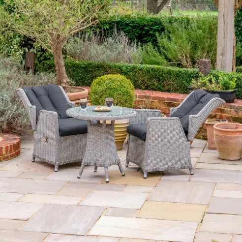 Talia 2 Seat Rattan Bistro Set - Round Table Talia 2 Seat Rattan Bistro Set - Round Table