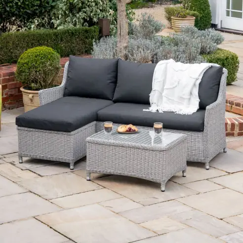 Talia Rattan 3 Seater Chaise Sofa Lounging Set Talia Rattan 3 Seater Chaise Sofa Lounging Set