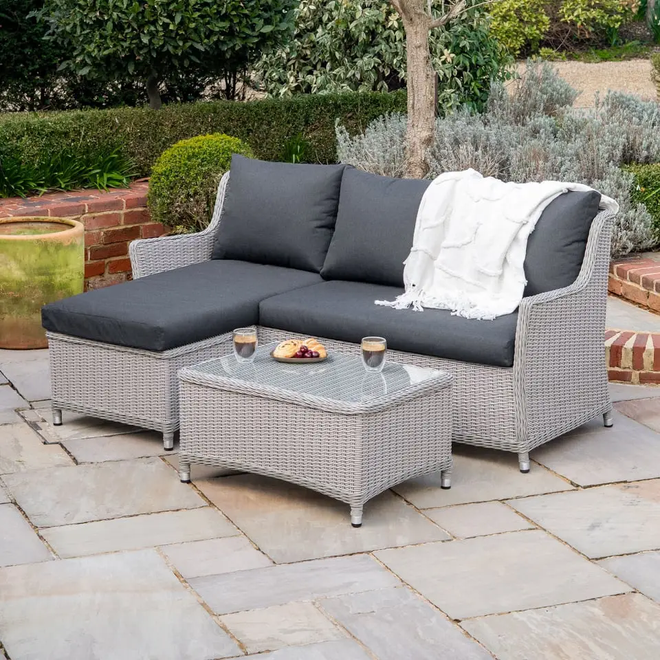 Talia Rattan 3 Seater Chaise Sofa Lounging Set