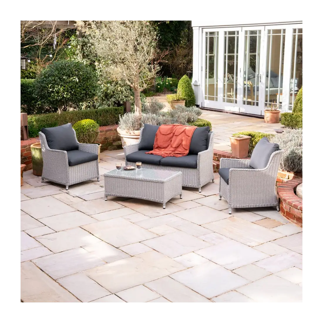 Talia Rattan 2 Seater Sofa Lounging Set Talia Rattan 2 Seater Sofa Lounging Set