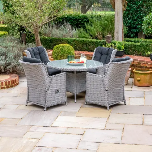 Talia 4 Seat Rattan Dining Set - Round Table Talia 4 Seat Rattan Dining Set - Round Table