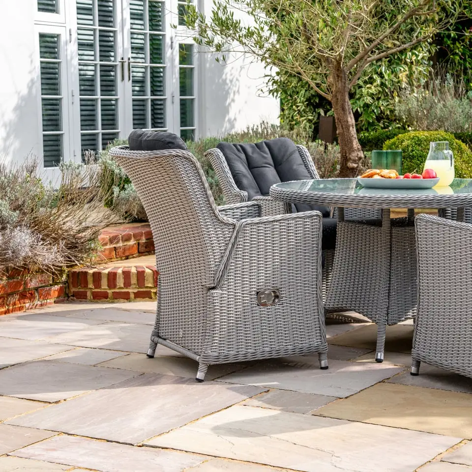 Talia 4 Seat Rattan Dining Set - Round Table