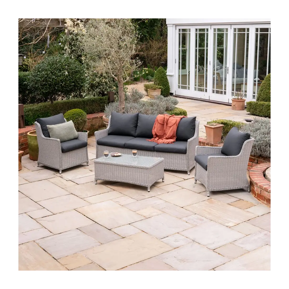 Talia Rattan 3 Seater Sofa Lounging Set Talia Rattan 3 Seater Sofa Lounging Set