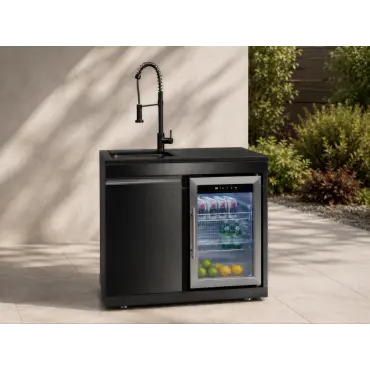 Premium Outdoor Kitchen Sink & Fridge Unit - Oasis Range