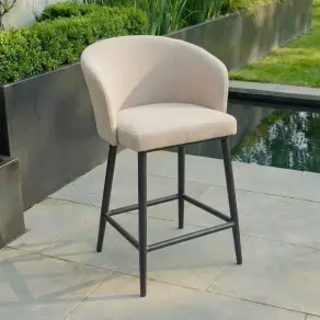 Zen Outdoor Fabric x2 Low Bar Stools