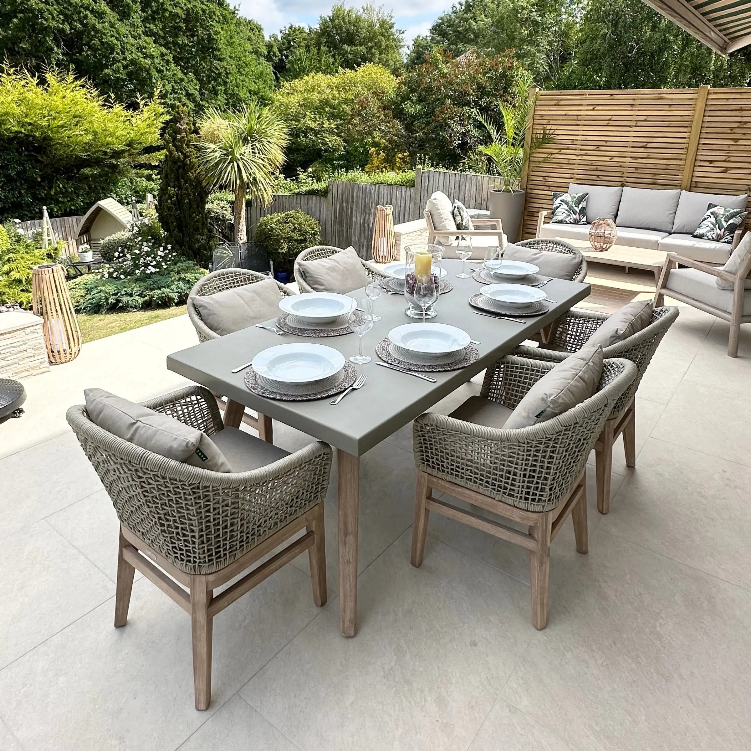 Nova - Summer 6 Seat Rectangular Dining Set - Beige