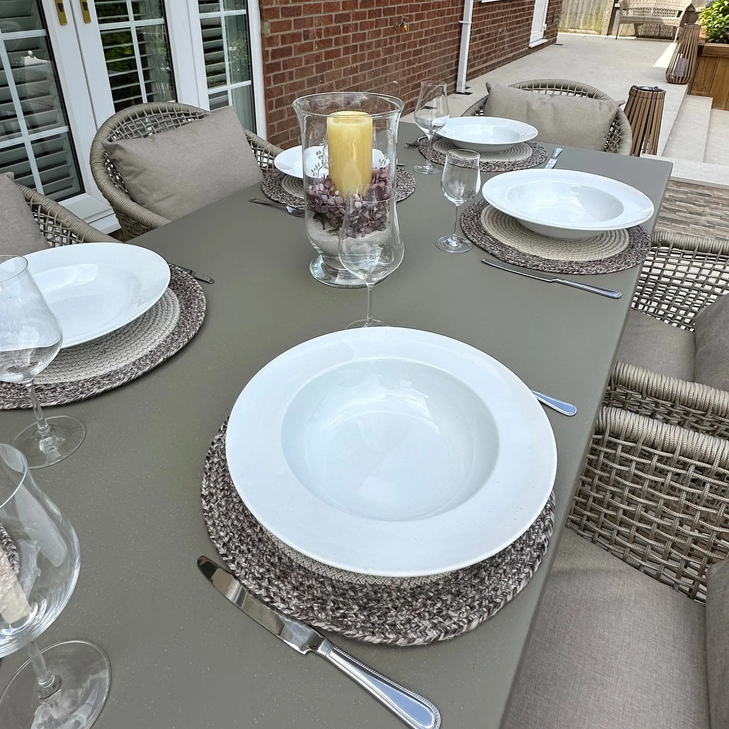 Nova - Summer 6 Seat Rectangular Dining Set - Beige