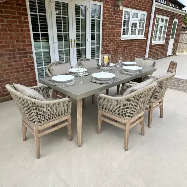 Nova - Summer 6 Seat Rectangular Dining Set - Beige
