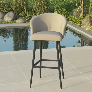 Zen Pair of Fabric High Bar Stools