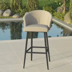 Zen Pair of Fabric High Bar Stools