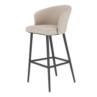 Zen Pair of Fabric High Bar Stools