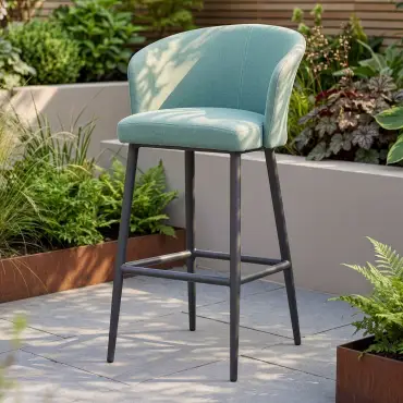 Zen Pair of Fabric High Bar Stools