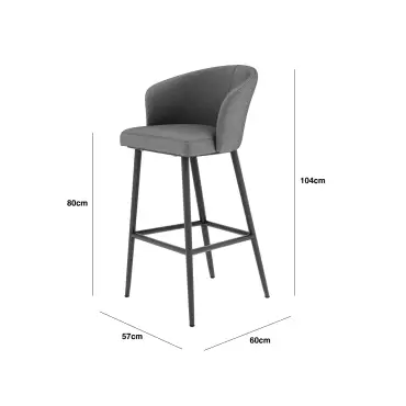 Zen Pair of Fabric High Bar Stools