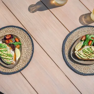 Hailey 4 Seat Rattan Wood Dining Set