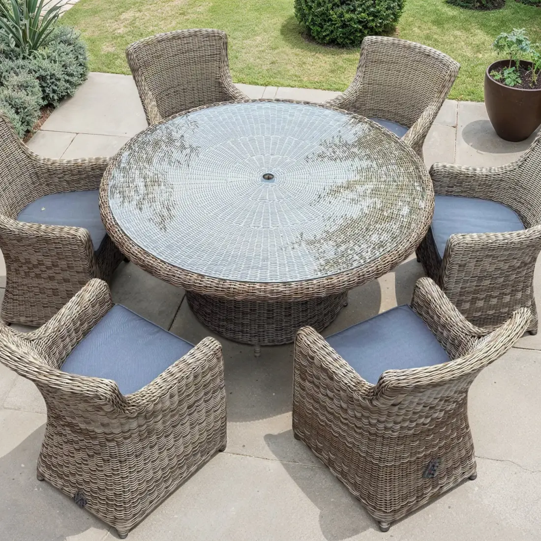 Seville 6 Chair Round Dining Set