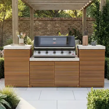 Antigua Small Kitchen Storage Units with Beefeater 1200E Series BBQ