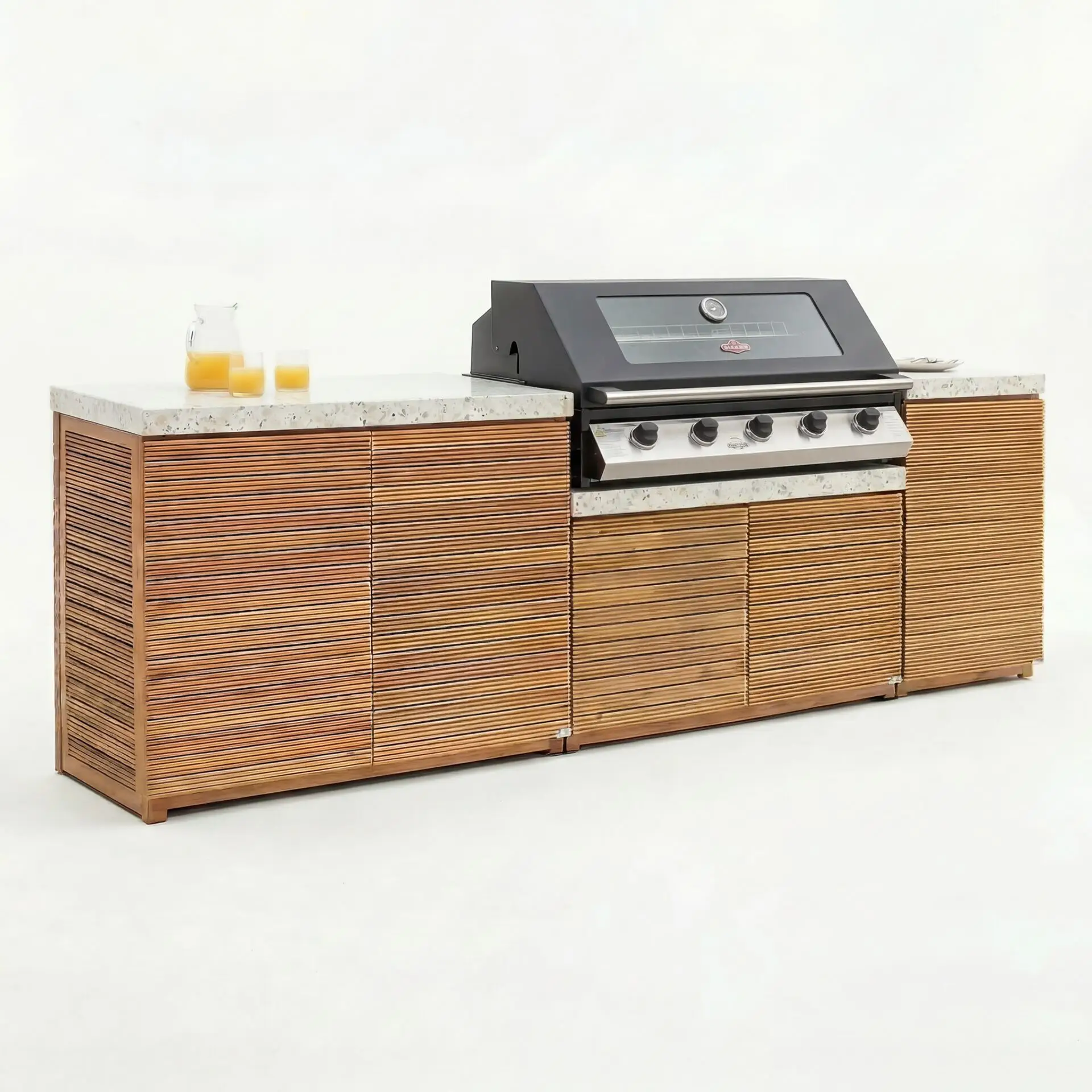 Antigua Medium Kitchen Storage Units with Beefeater 1200E Series BBQ