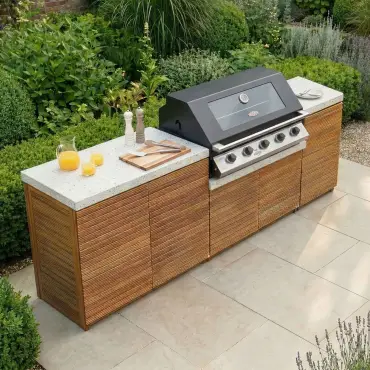 Antigua Medium Kitchen Storage Units with Beefeater 1200E Series BBQ