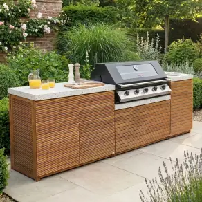 Antigua Medium Kitchen Storage Units with Beefeater 1200E Series BBQ