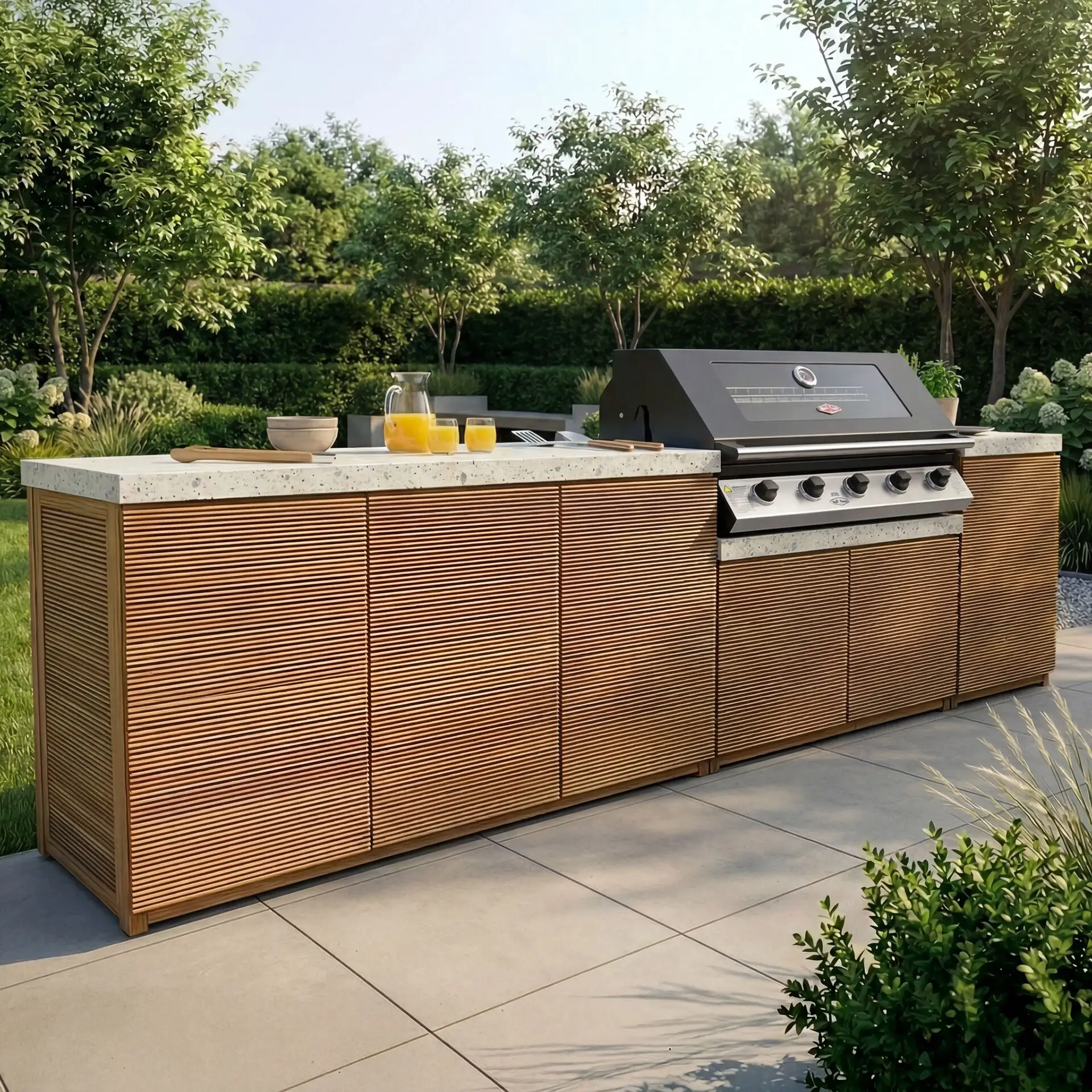 Antigua Large Kitchen Storage Units with Beefeater 1200E Series BBQ