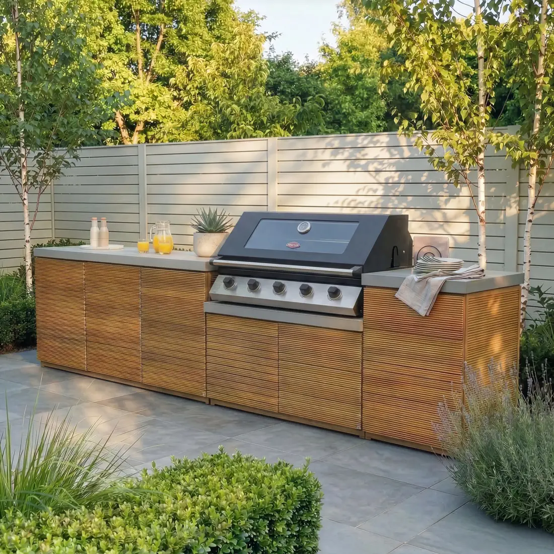 Bali Outdoor Kitchen Storage Units with Beefeater 1700 Series BBQ - Large Configuration Bali Outdoor Kitchen Storage Units with Beefeater 1700 Series BBQ - Large Configuration