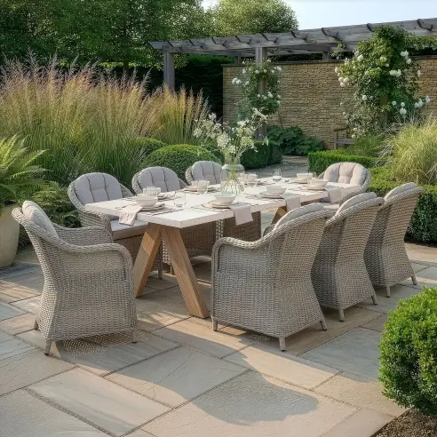 Antigua 8 Seat Rectangular Dining Set - Oxford Heritage Rattan Dining Chairs Antigua 8 Seat Rectangular Dining Set - Oxford Heritage Rattan Dining Chairs