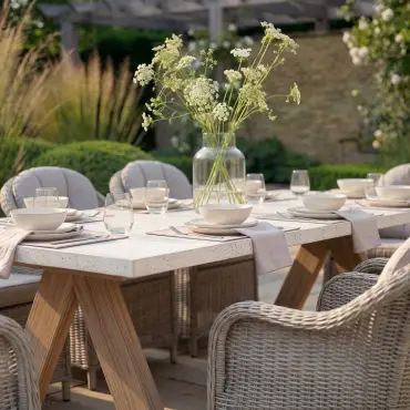 Antigua 8 Seat Rectangular Dining Set - Oxford Heritage Rattan Dining Chairs