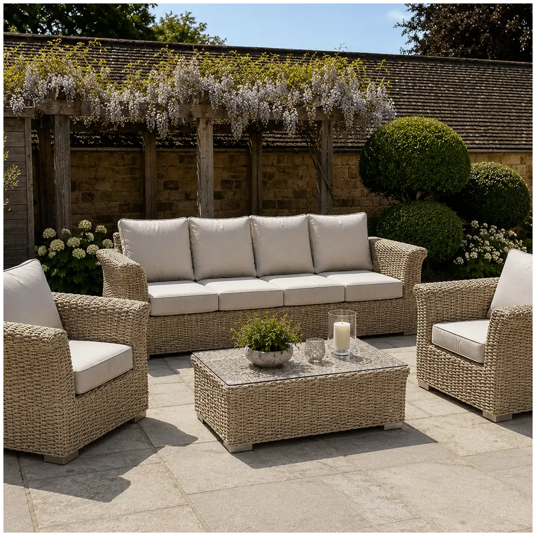 Montana sofa suite – UV-stable 4-seater with armchairs