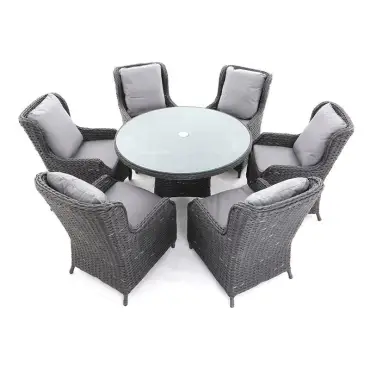 Montana round dining set – 1.5m table & armchairs