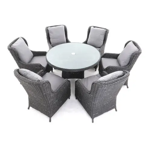 Montana round dining set – 1.5m table & armchairs