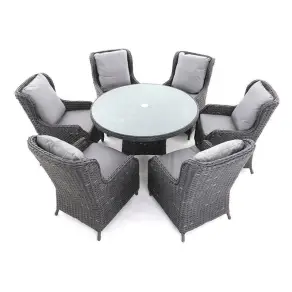 Montana round dining set – 1.5m table & armchairs