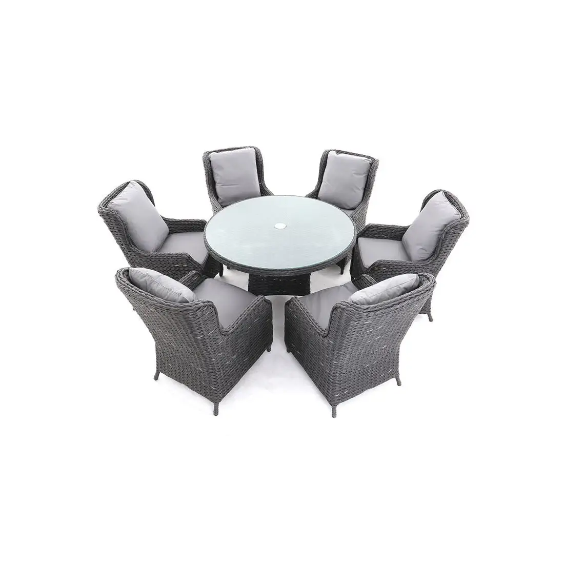Montana round dining set – 1.5m table & armchairs