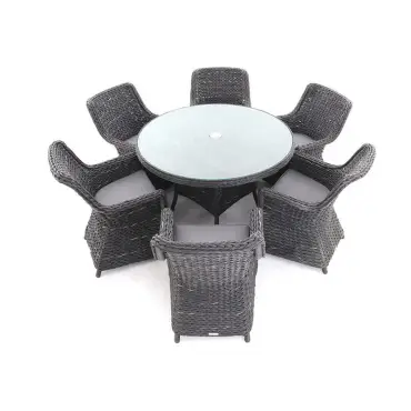 Midnight Montana Round 6 Chair Dining Set