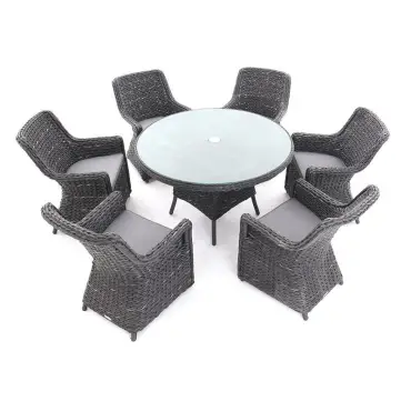 Midnight Montana Round 6 Chair Dining Set