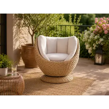 Montana swivel chair – hand-woven, UV-stabilised